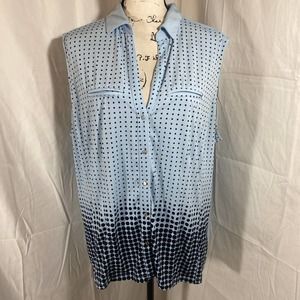 7Th Avenue Design Studio Woman's V-Neck Button Down Vest Shirt Sz XXL